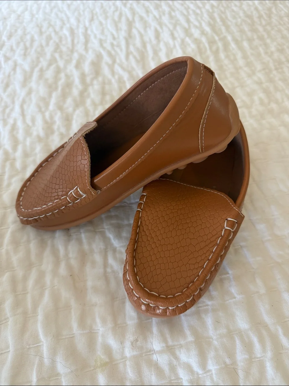 Kids Tan Slip-On Loafers - Comfortable Everyday Shoe